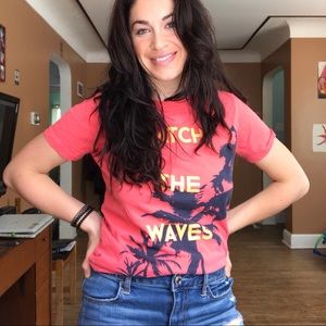 Bright pink graphic tee
